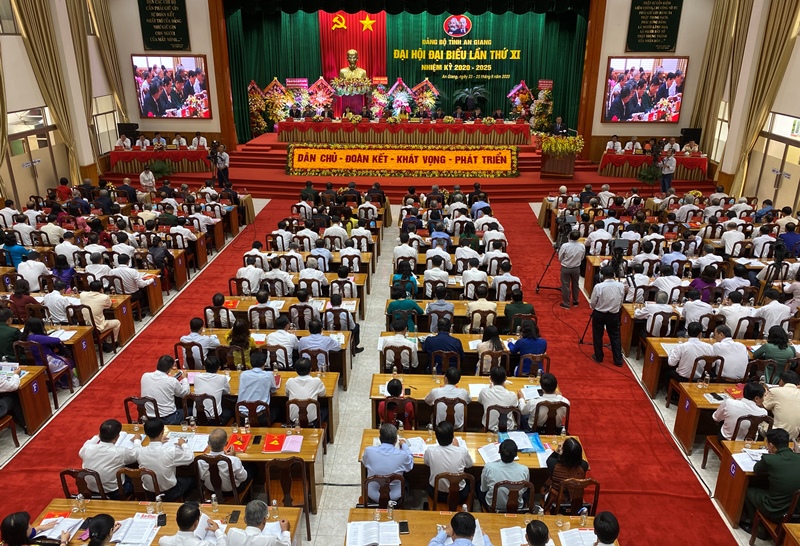 Le panorama du 11e Congrès du Parti d’An Giang pour le mandat 2020-2025. Photo : baoangiang