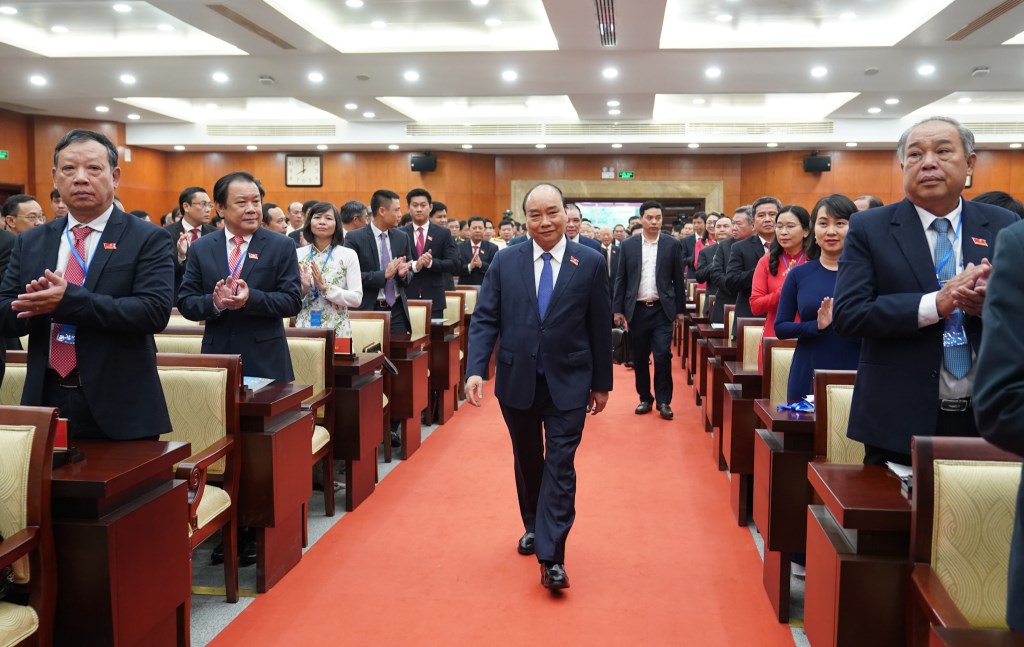 Le Premier ministre Nguyên Xuân Phuc assiste à la cérémonie d’ouverture du Congrès du Parti de Hô Chi Minh-Ville. Photo : VGP