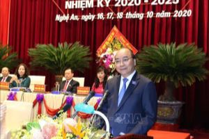Le Premier ministre Nguyen Xuan Phuc au Congrès du Parti de Nghe An