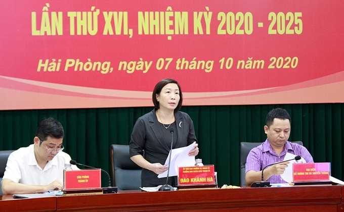 Conférence de presse sur le Congrès du Parti de la ville de Hai Phong. Photo: CPV