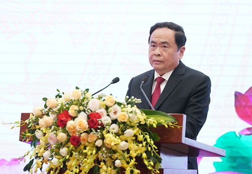 Le président du Comité central du FPV Tran Thanh Man s'exprime au congrès. Photo: VGP