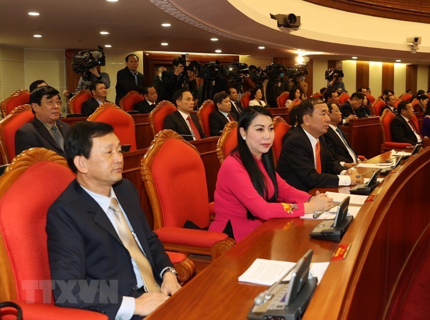 Des délégués au 15e Plénum du Comité central du Parti. Photo : VNA
