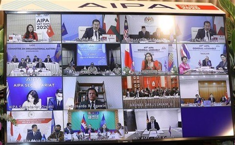Lors d'une réunion en ligne du Comité des affaires organisationnelles de l'AIPA-41, le 9 septembre 2020. Photo : VNA