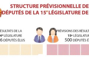 Structure prévisionnelle des députés de la 15e législature de l'Assemblée nationale