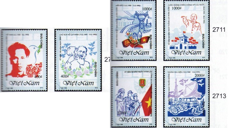 Une série de six timbres du peintre Do Lenh Tuan a été émise en 1995 à l'occasion du 50e anniversaire de la Révolution d'Août et de la Fête nationale (2 septembre).